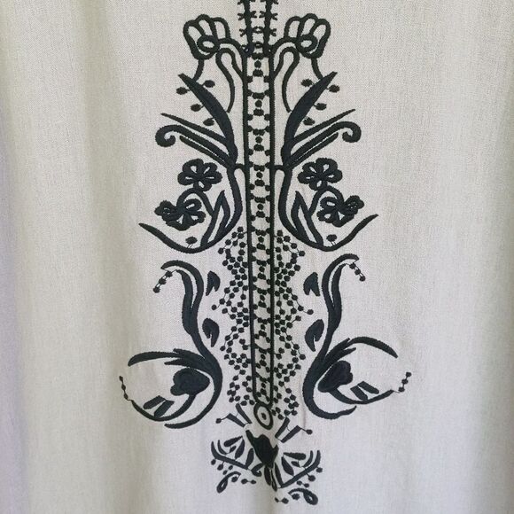 Sigrid Olsen Linen Embroidered Maxi Dress Resortwear Coastal Cruise Vacation - Picture 5 of 12